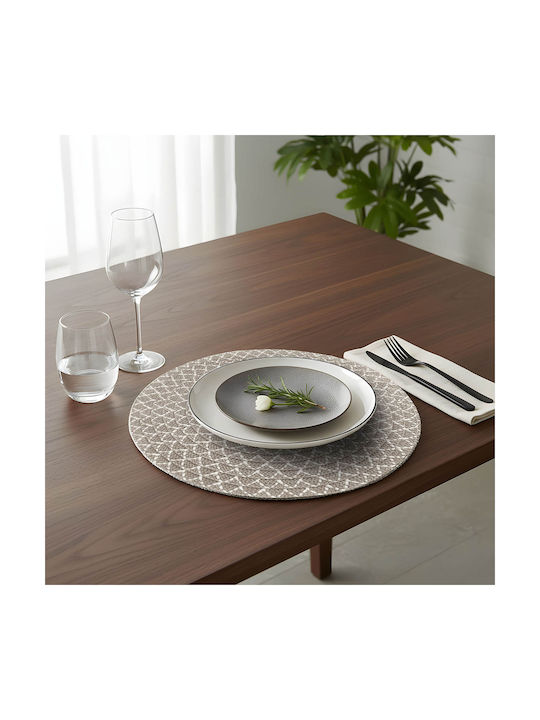 Rosace Tischsets Rund Papier Beiges 38cm
