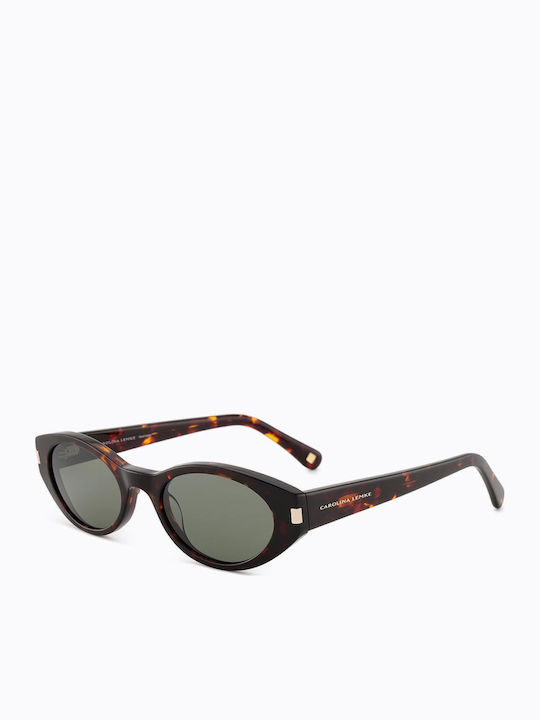 Carolina Lemke Tortoiseshell Cat Eye Sunglasses - Brown Lenses with Leather Case Brown Women main image 4
