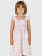 Mädchenkleid Ärmellos Blumen Rosa