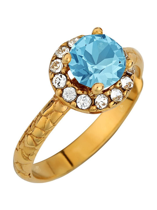 Verorama Women's Ring with Stones from Gold Plated Silver
