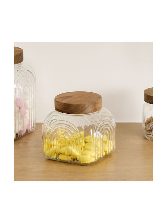 5Five F-v Arche Glass Transparent Sugar Pasta Jar with Airtight Lid 2400ml 1 Piece