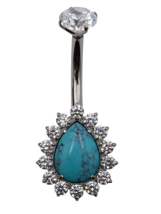 Poco Loco Bauchnabel Piercing aus Titan Türkis