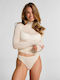 High Waist Women's String with Lace White
