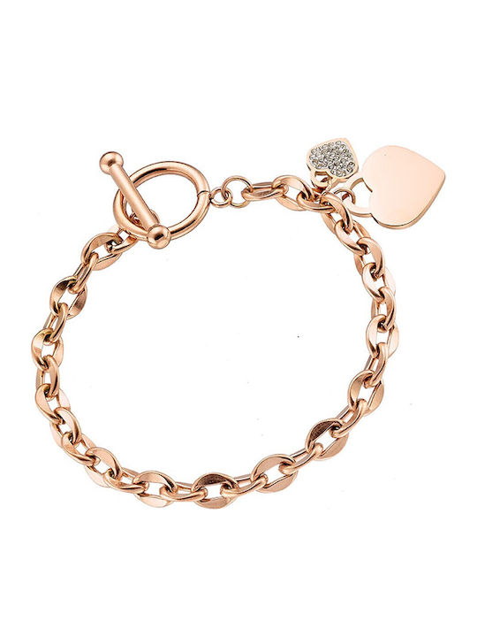Verorama Women's Bracelet with Heart Design from Gold Plated Stainless Steel