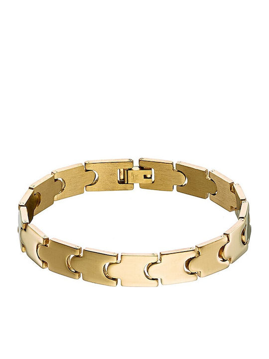 Verorama Men's Gold Plated Steel Bracelet 21cm
