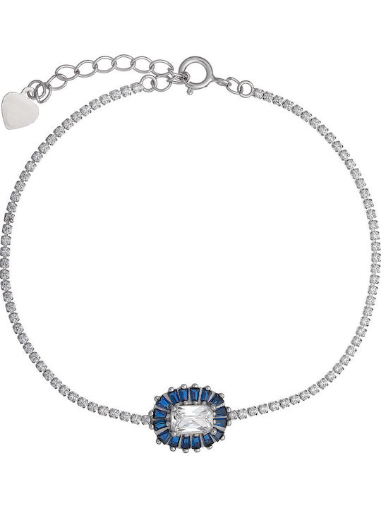 Prince Silvero Women's Riviera Silver Bracelet with Zircon 15cm
