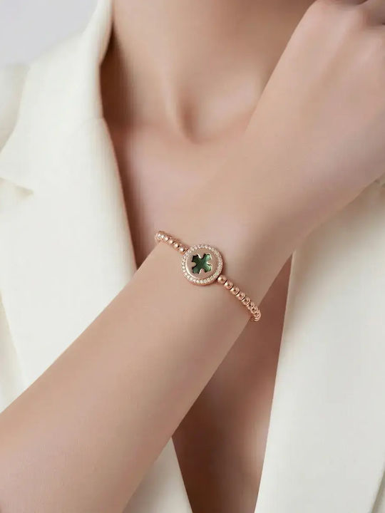 Bode Women's Bracelet Made of Gold Plated Stainless Steel with Zircon