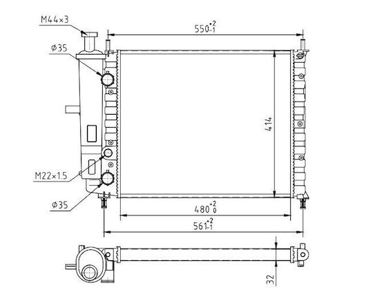 Hart Auto-Kühlschrank Wasser für Fiat Bravo / Brava