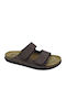 Leder Herrensandalen in Braune Farbe