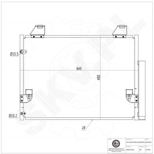 Condensator Climatizare Toyota Hilux VII Dezumidificator 884600K010