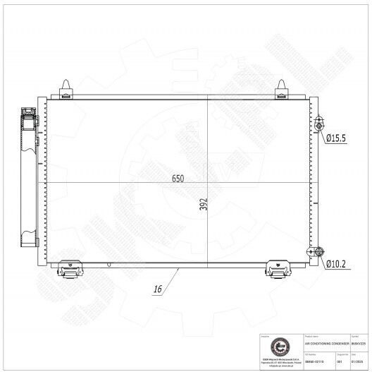 Συμπυκνωτής Κλιματισμού Toyota Corolla Αφυγραντήρα 8846002110