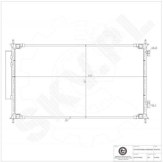 Condensator Climatizare Honda HR-V Dezumidificator 80110T7WA01