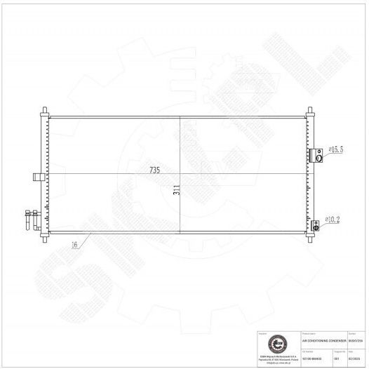 Air Conditioning Condenser Nissan Almera II Primera A/C Dryer 92100BM405