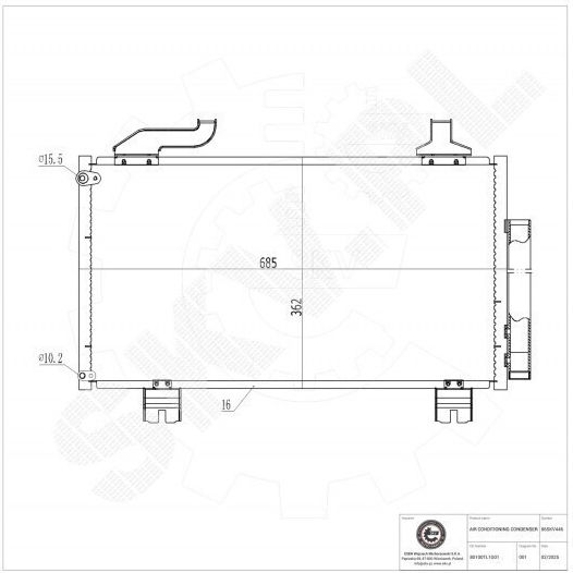 Συμπυκνωτής Κλιματισμού Honda Accord Viii Αφυγραντήρα 80100tl1g01