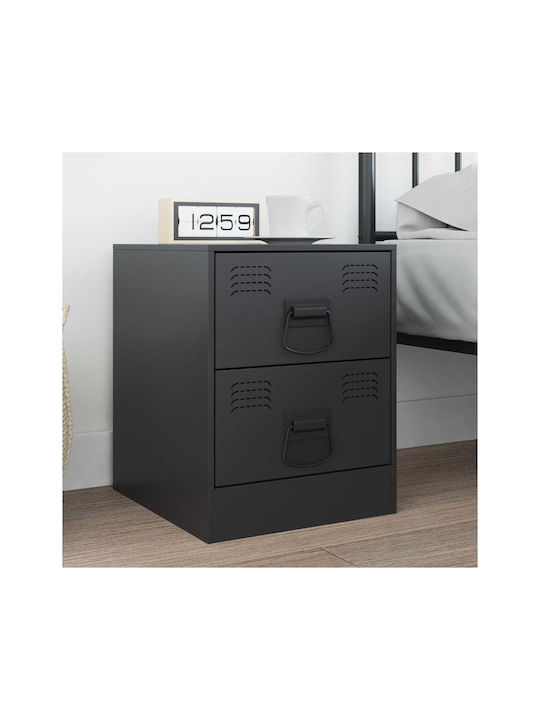vidaXL Furniture Handle Made of Black Metal 864749 2 Pieces