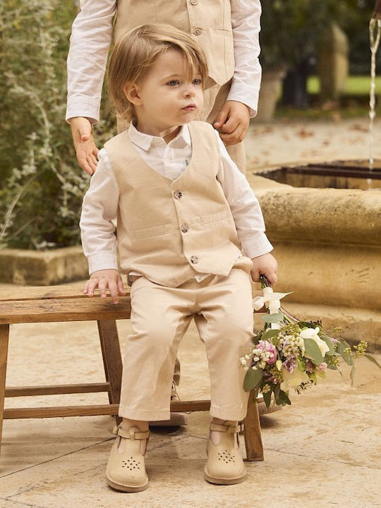 Kinderhose Leder Beige