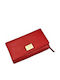 Small Leather Women's Travel Wallet with RFID Red