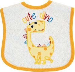 Baby Tone Cute Yellow Dino Σαλιάρα από 100% Βαμβάκι με Αυτοκόλλητο Cute Yellow Dino