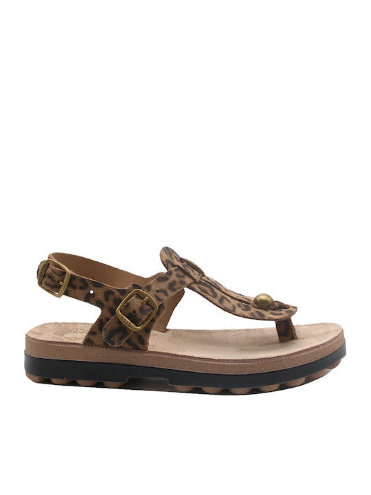 Fantasy Sandals Flache Sandalen Für Damen Mokka...
