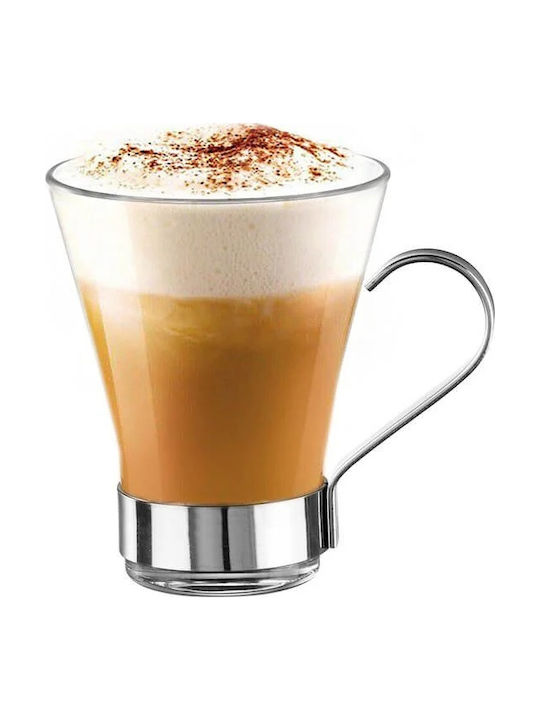 Bormioli Rocco Cappuccino Ypsilon Set Tassen Cappuccino Inox Silber 2Stücke
