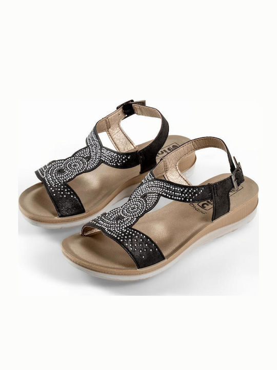 Inblu Women's Anatomic Black Sandals