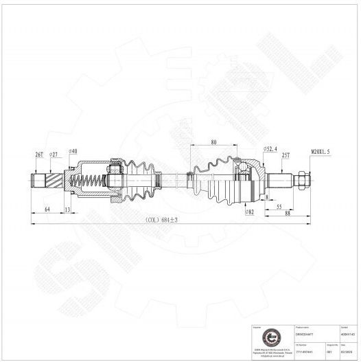 Половин Ос Renault Fluence Гранд Сценик Iii Меган Iii Панорамен Iii Преден Ляв 7711497441