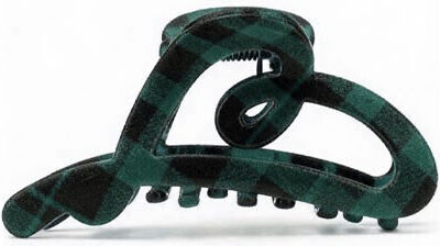 Cute Heart Claw Clip Plastic Hearts Checkered 12cm Green Hair Clips