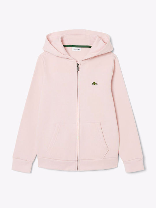 Lacoste Παιδική Ζακέτα Φούτερ Lightpink