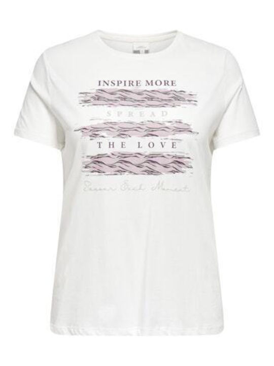 Only Carmakoma Γυναικείο T-shirt Cloud Dancer