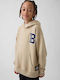 Kids Sweatshirt with Hood and Pockets Khaki