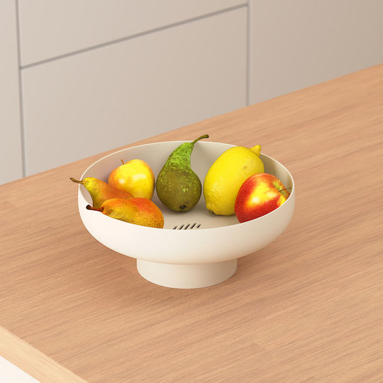 5Five Plastic Beige Fruit Bowl 26x26x10.5cm