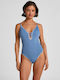 One Piece Swimsuit Light Blue