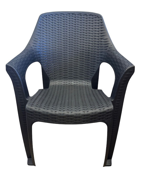 Outdoor Chair Plastic Kronos Black 61x61x84.5cm
