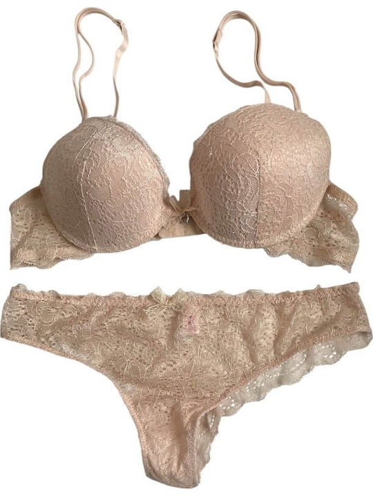 Nude Büstenhalter Liegestütz mit Bügel