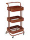 5Five Metallic Kitchen Trolley 3 Tiers Brown 45x36.5x86cm