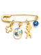 Atofio Kosmima Children's Safety Pin Charm in 9K Gold