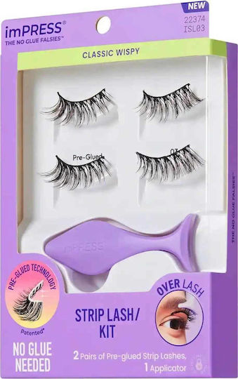 Kiss ImPRESS Kit Self-Adhesive Βλεφαρίδες Classic Wispy 3τμχ
