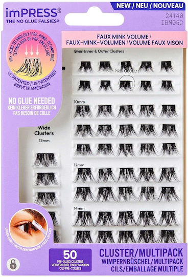 Kiss Kiss Falsche Wimpern Selbstklebende Einzelpersonen Mehrfachpackung Schwarz 50 Stück