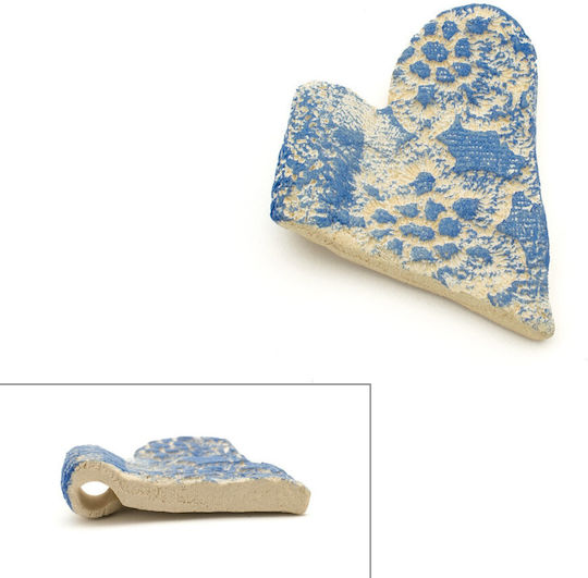 Inimă Ceramică 50x45mm Albastră Pachet 2 Bucăți