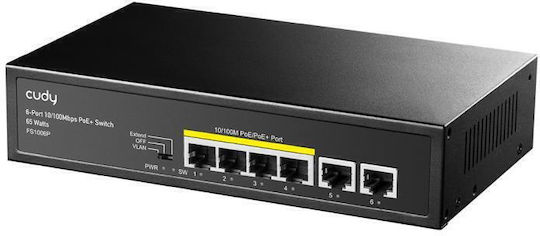 Cudy FS1006P v3 Switch L2 Negestionat PoE+ cu 6 Porturi Ethernet