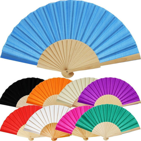 Synchronia Evantai Natural Albastru (Desene și Modele Diverse) 23 cm
