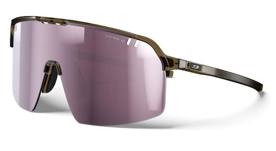 Julbo Cycling Glasses With Beige Frame And Transparent Lenses