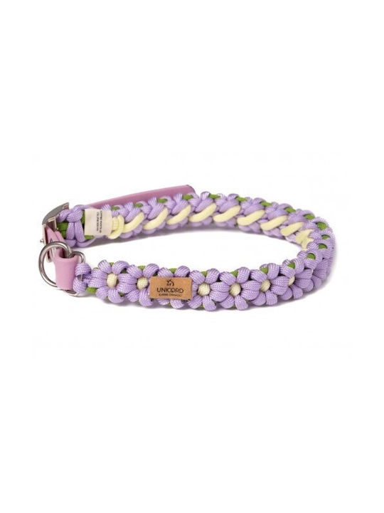 Unicord Handmade Dog Collar Flower Power Lilac Green Yellow Pastel 44-50cm Large