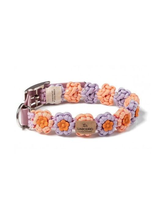 Unicord Handmade Dog Collar Blossom Lilac Orange Pastel Pink Pastel 30-36cm Small