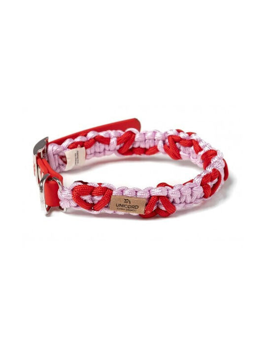 Unicord Handmade Dog Collar Choker Heartmade Pink Pastel Red 30-36cm Small