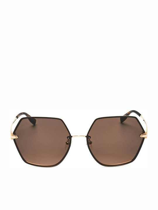 Unisex Sunglasses with Silver Frame and Black Lens