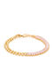 Visetti Women's Riviera Steel Gold Plated Bracelet with Zircon