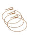 Verorama Gold Plated Stainless Steel Pink Anklets 22cm