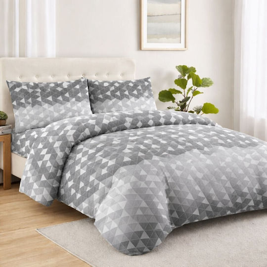 DeLuxe Pucioasa Set Huse Pentru Pilote Dublu 200x220cm Gri