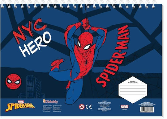 Spiral Drawing Pads Stickers & Stencils A4 Nyc Hero Spider-man 40 Sheets Marvel